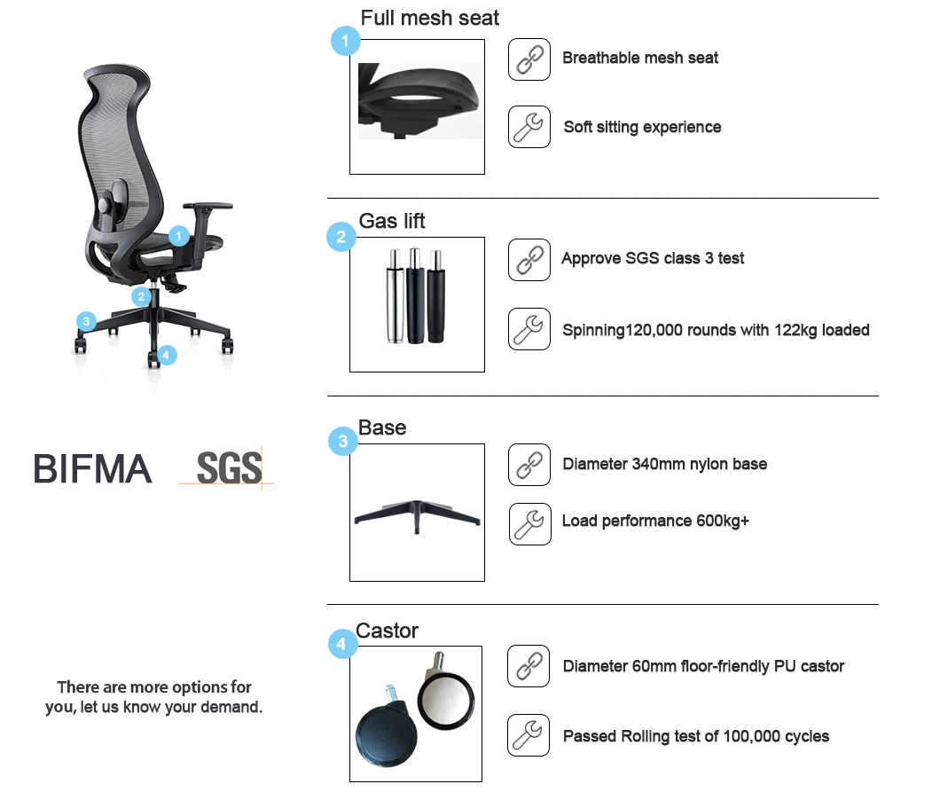 Adjustable Lumbar Support Approved BIFMA Modern Meeting Chair Office Furniture Hot Sale